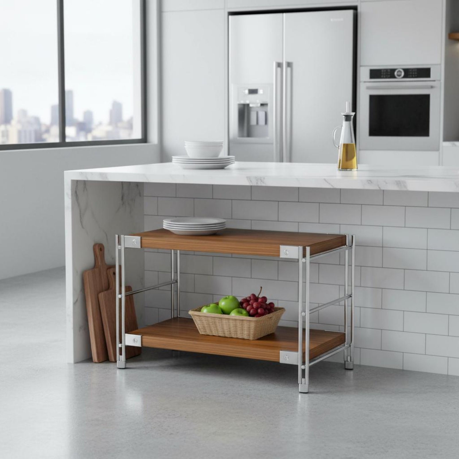 Narrow Floor Standing Shelf X- - Display Stand Wood recension och pris