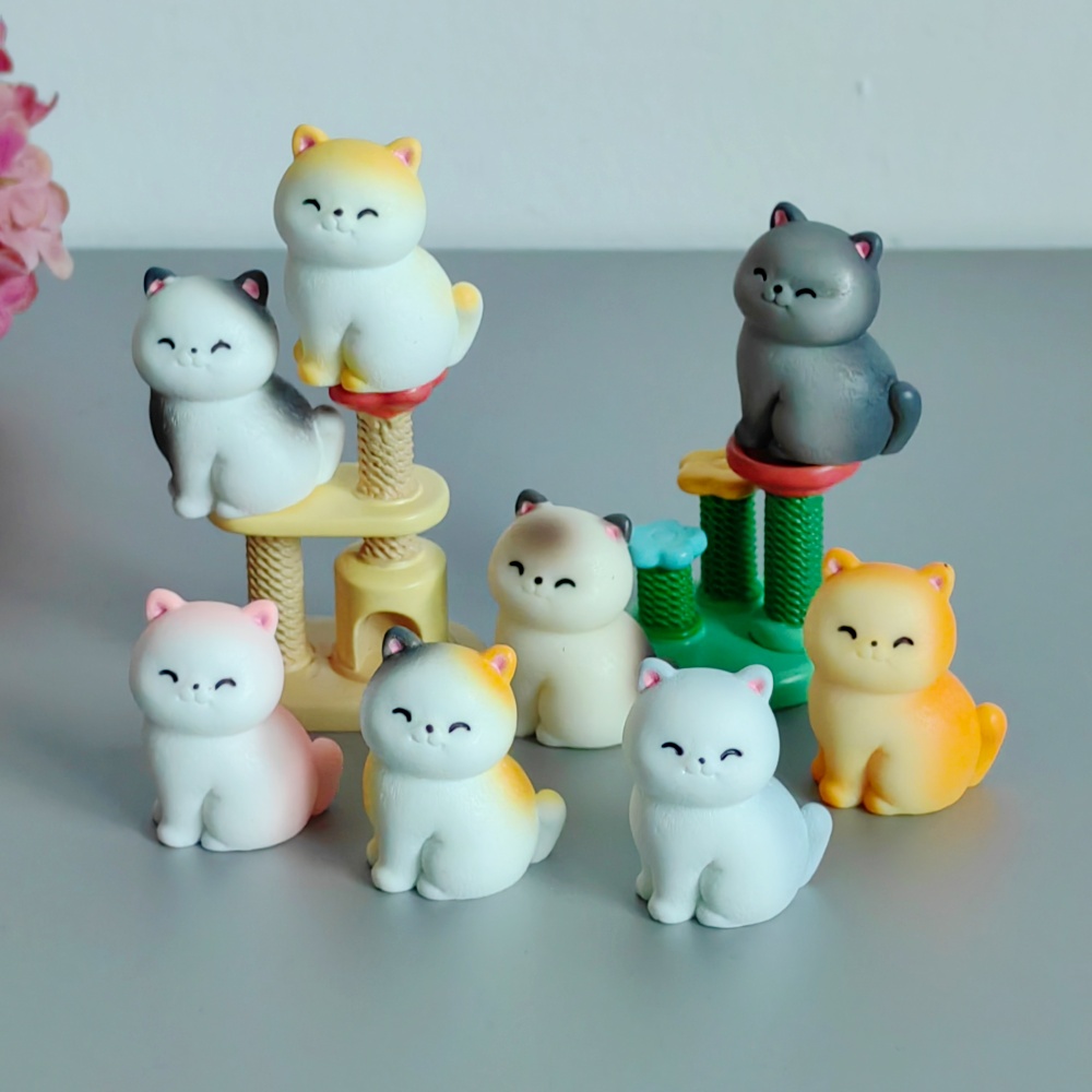 8pc Cute Smile Cat Small Anima - Bonsai Garden Gift recension och pris