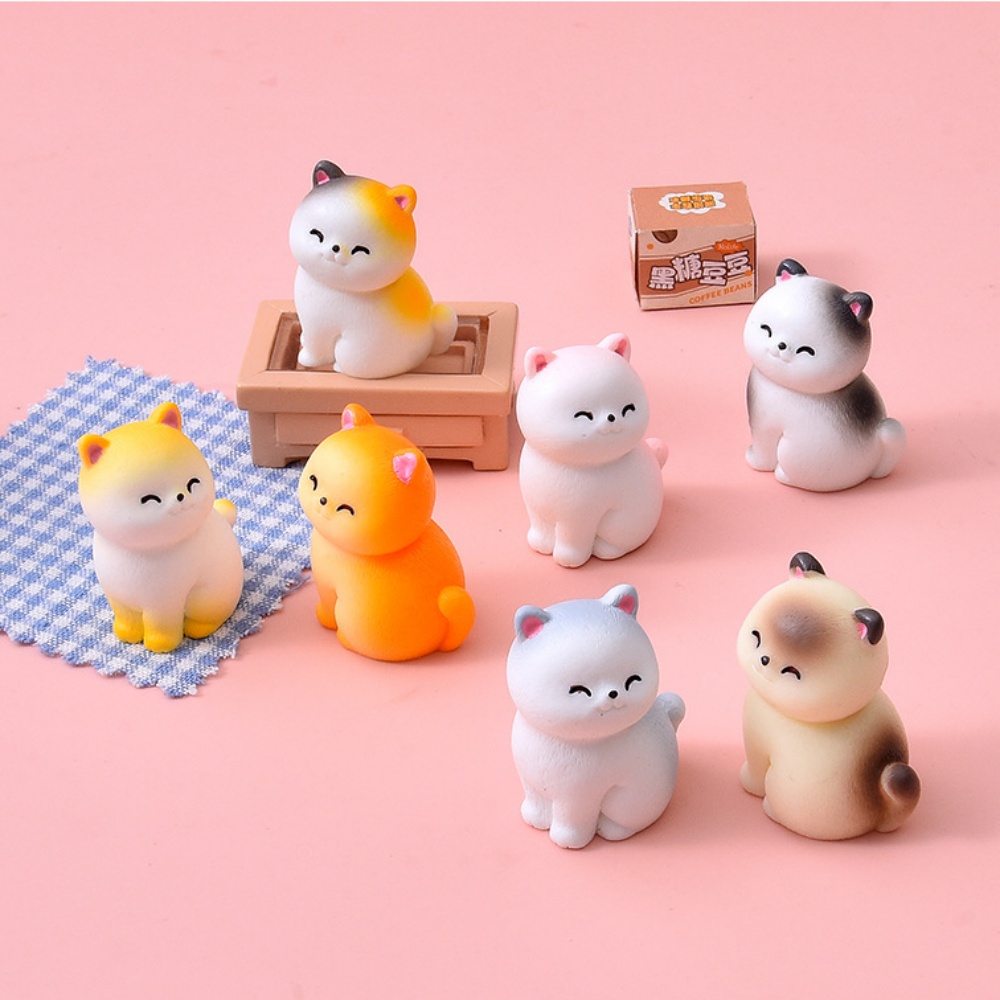 8pc Cute Smile Cat Small Anima - Bonsai Garden Gift recension och pris