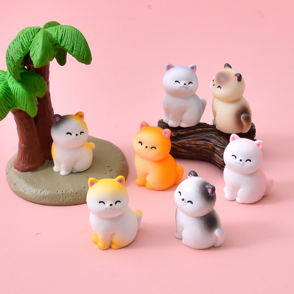 8pc Cute Smile Cat Small Anima - Bonsai Garden Gift recension och pris
