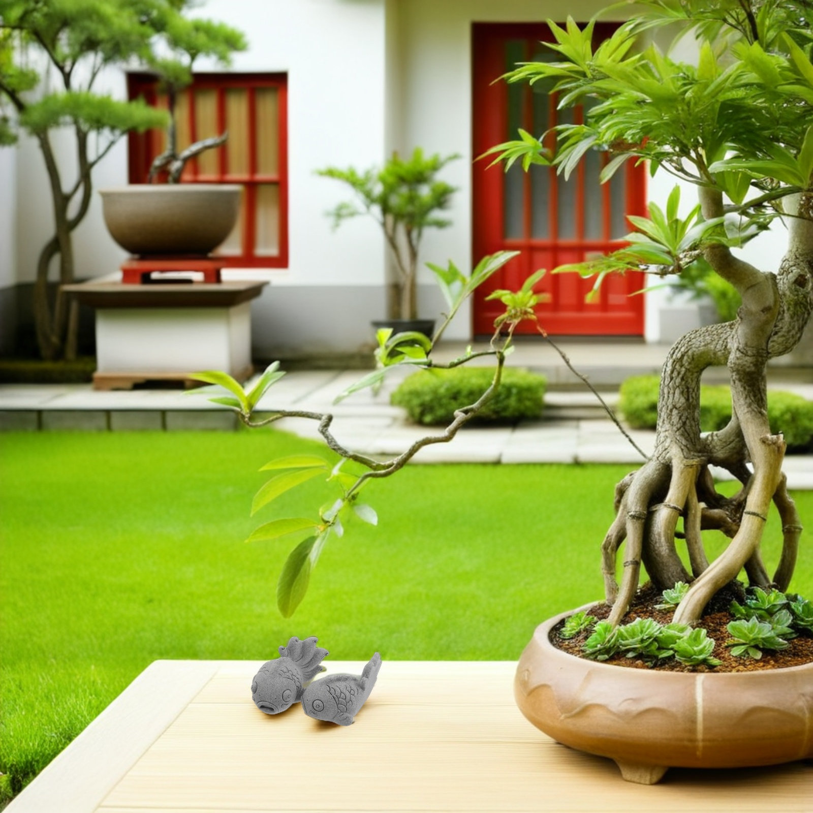 2Pcs Koi Fish Garden Statues R - Bonsai Koi Garden recension och pris