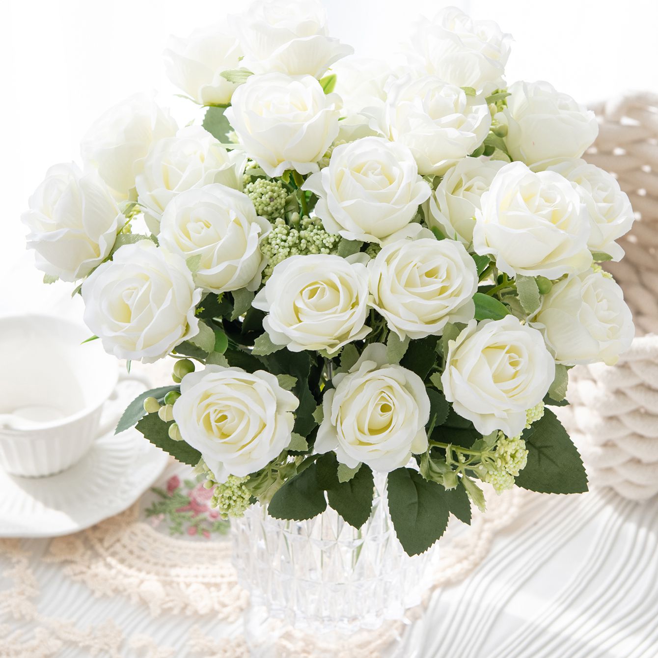 Artificial Flower Silk Rose Fe - Bonsai Garden Gift recension och pris