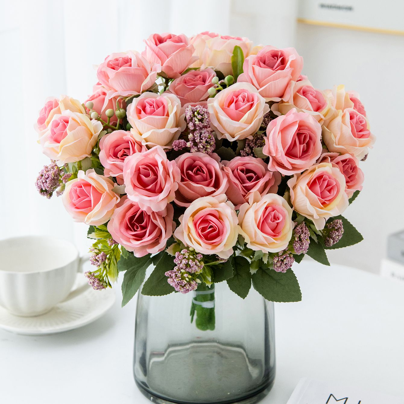 Artificial Flower Silk Rose Fe - Bonsai Garden Gift recension och pris