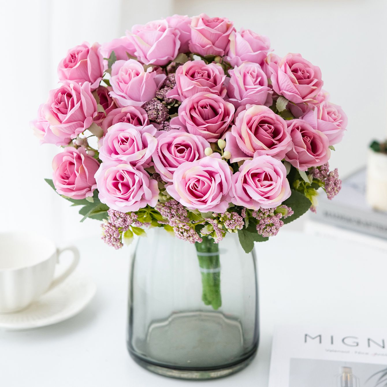 Artificial Flower Silk Rose Fe - Bonsai Garden Gift recension och pris
