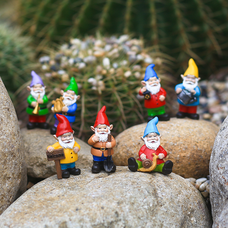 7Pcs/Set Miniature Funny Gnome - Bonsai Garden Gift recension och pris