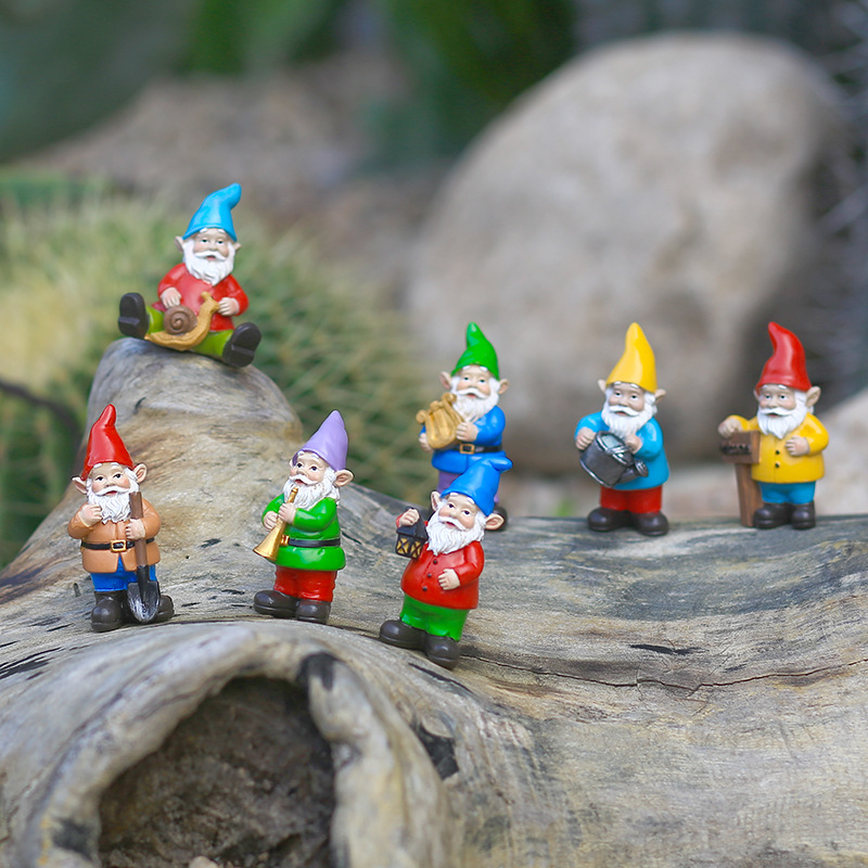 7Pcs/Set Miniature Funny Gnome - Bonsai Garden Gift recension och pris
