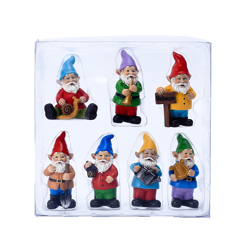 7Pcs/Set Miniature Funny Gnome - Bonsai Garden Gift recension och pris