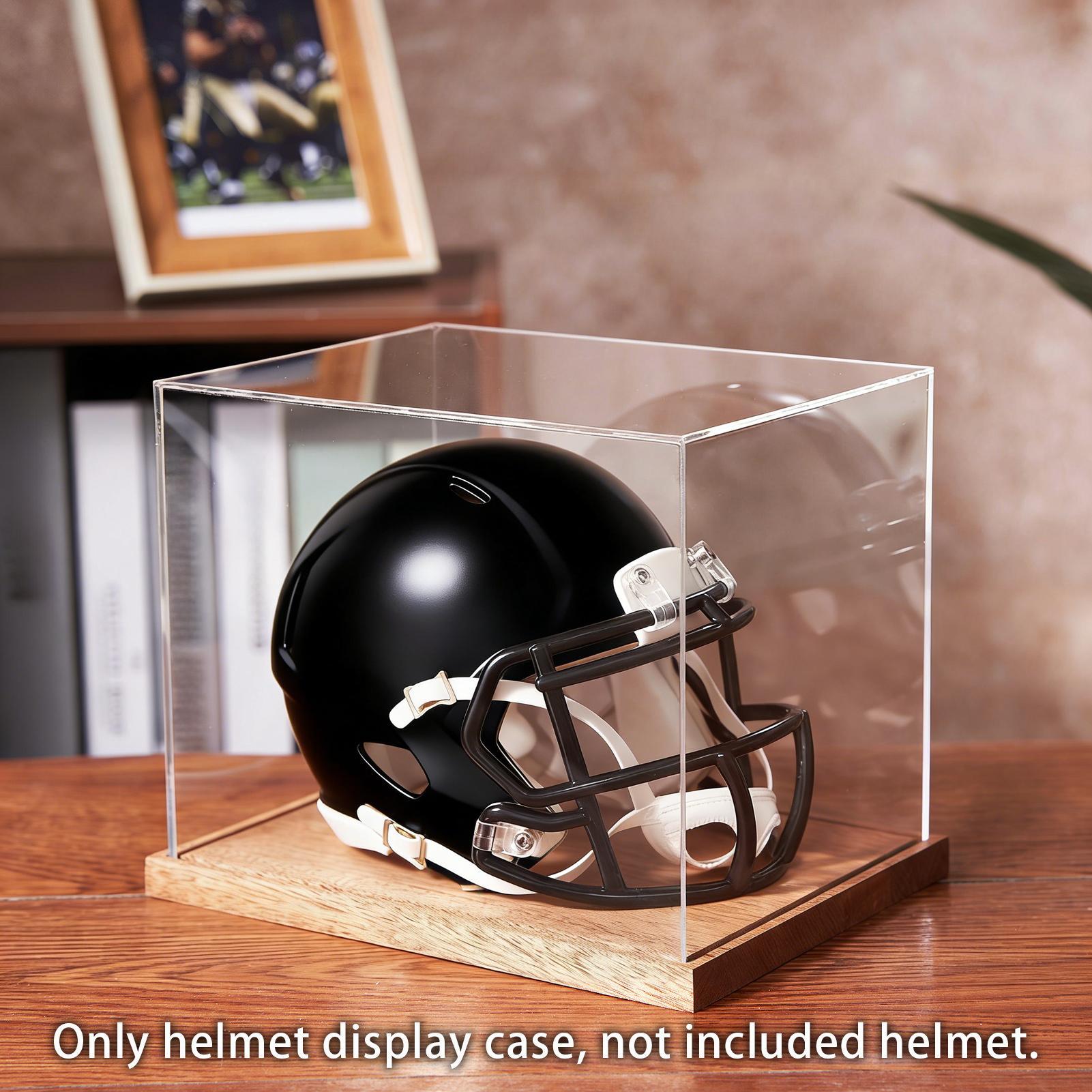 Football Helmet Case Clear Box - Display Stand Wood recension och pris