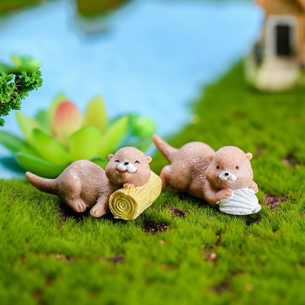 Otters Figurine Mini Home Deco - Bonsai Garden Gift recension och pris
