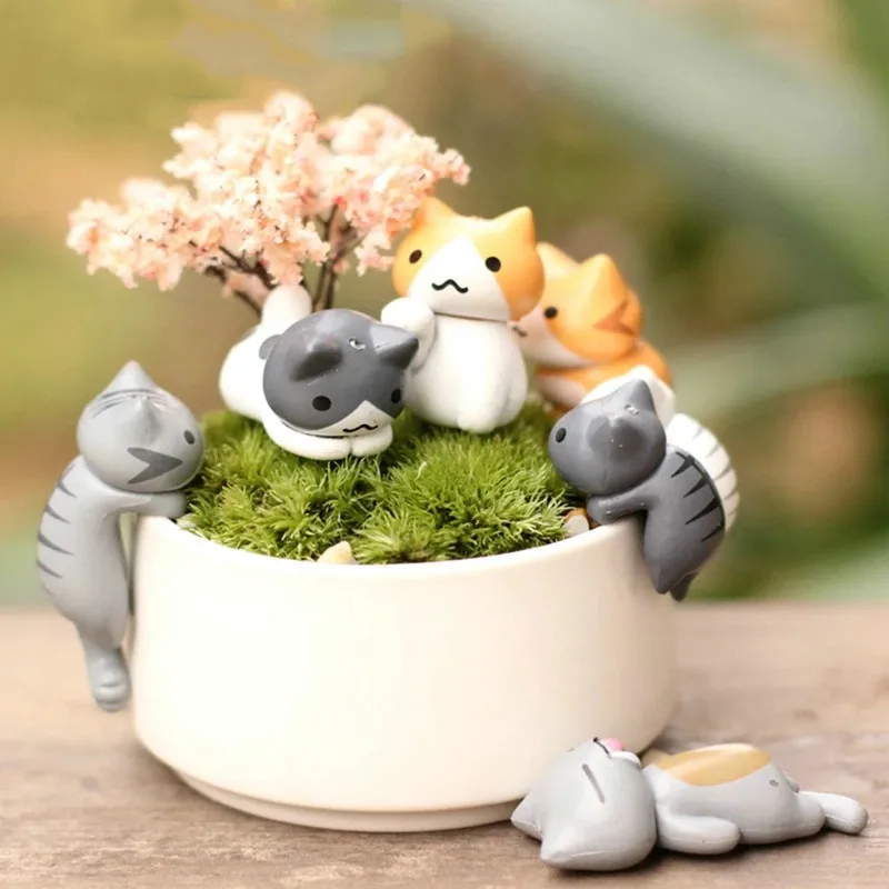 6 Pcs/Set Cartoon Lucky Cat  H - Bonsai Garden Gift recension och pris