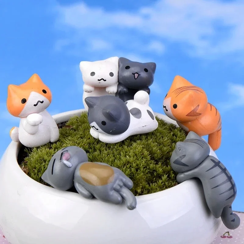 6 Pcs/Set Cartoon Lucky Cat  H - Bonsai Garden Gift recension och pris