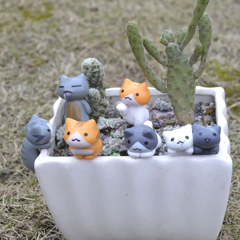 6 Pcs/Set Cartoon Lucky Cat  H - Bonsai Garden Gift recension och pris